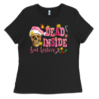 Black dead inside but festive Ladies Tee - AdoDesignShop