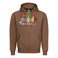 Chestnut Baseball gnomes Zipper Hoodie - NancyCooperArtShop