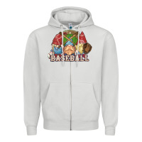 Dove Grey Baseball gnomes Zipper Hoodie - NancyCooperArtShop