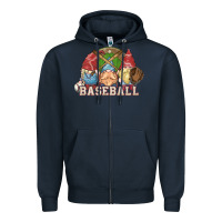 Navy Baseball gnomes Zipper Hoodie - NancyCooperArtShop
