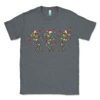 Charcoal Heather dancing skeleton christmas Classic Tee - MaliasSmallBusiness