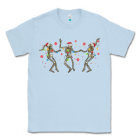 Dusty Blue dancing skeleton christmas Classic Tee - MaliasSmallBusiness
