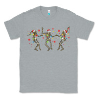 Heather Grey dancing skeleton christmas Classic Tee - MaliasSmallBusiness
