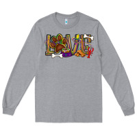 Heather Grey Mardi Gras love dog paw Long Sleeve Tee - BundleAndBundleShop