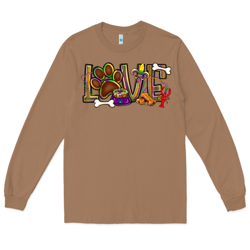 Mardi Gras Love Dog Paw Long Sleeve Tee by BundleAndBundleShop | Teevron