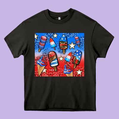 American Popsicle And Stars Heavy Core Tee Designed By Adodesignshop