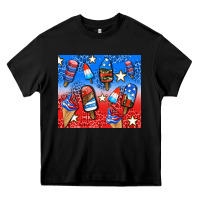 Black american popsicle and stars Heavy Core Tee - AdoDesignShop