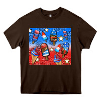 Chocolate Brown american popsicle and stars Heavy Core Tee - AdoDesignShop