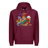 Burgundy hallothanksmas coffee cups Premium Hoodie - CowGirlArtShop