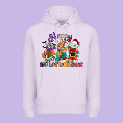 Hallothanksmas Coffee Cups Premium Hoodie Designed By Cowgirlartshop