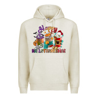 Oatmeal Heather hallothanksmas coffee cups Premium Hoodie - CowGirlArtShop