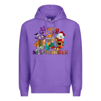 Purple hallothanksmas coffee cups Premium Hoodie - CowGirlArtShop