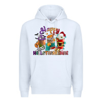 White hallothanksmas coffee cups Premium Hoodie - CowGirlArtShop