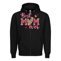 Black Best Mom Ever Zipper Hoodie - texasbilliewilder