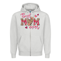 Dove Grey Best Mom Ever Zipper Hoodie - texasbilliewilder