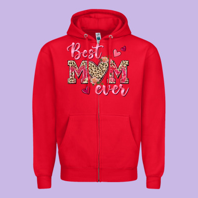 Best Mom Ever Zipper Hoodie Designed By Texasbilliewilder