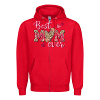 Red Best Mom Ever Zipper Hoodie - texasbilliewilder