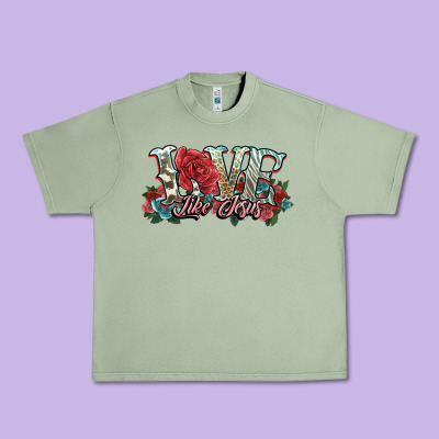 Love Like Jesus Roses Urban Heavy Tee Designed By Nancycooperartshop