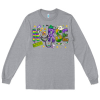 Heather Grey Mardi Gras nurse Long Sleeve Tee - BundleAndBundleShop