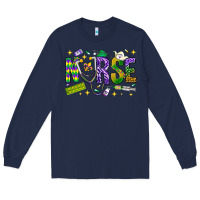Navy Mardi Gras nurse Long Sleeve Tee - BundleAndBundleShop