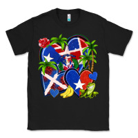 Black puerto rico with dominican republic hearts Classic Tee - NancyCooperArtShop