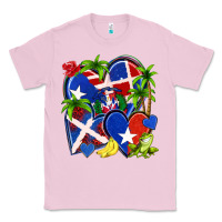 Bubblegum Pink puerto rico with dominican republic hearts Classic Tee - NancyCooperArtShop