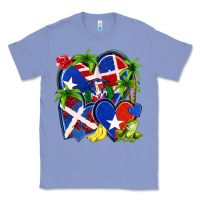 Colony Blue puerto rico with dominican republic hearts Classic Tee - NancyCooperArtShop