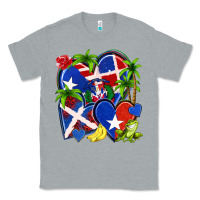 Heather Grey puerto rico with dominican republic hearts Classic Tee - NancyCooperArtShop