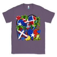 Puerto Rico With Dominican Republic Hearts Classic Tee | Teevron