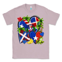 Lilac puerto rico with dominican republic hearts Classic Tee - NancyCooperArtShop