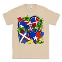 Mushroom puerto rico with dominican republic hearts Classic Tee - NancyCooperArtShop