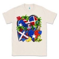 Natural puerto rico with dominican republic hearts Classic Tee - NancyCooperArtShop