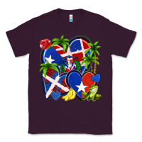 Plum puerto rico with dominican republic hearts Classic Tee - NancyCooperArtShop