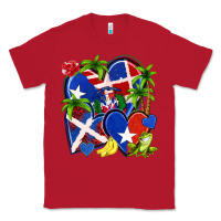 Red puerto rico with dominican republic hearts Classic Tee - NancyCooperArtShop