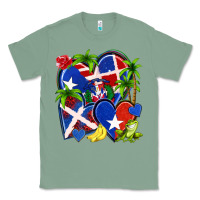 Sage puerto rico with dominican republic hearts Classic Tee - NancyCooperArtShop