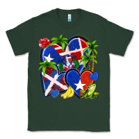 Sports Green puerto rico with dominican republic hearts Classic Tee - NancyCooperArtShop