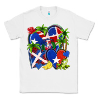 White puerto rico with dominican republic hearts Classic Tee - NancyCooperArtShop