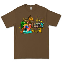 Cacao oh holy night with sunflower and cross Premium Tee - AdoDesignShop