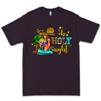 Plum oh holy night with sunflower and cross Premium Tee - AdoDesignShop