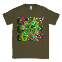 Army Green Lucky Classic Tee - CowhideDigitalArt