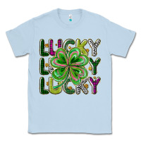 Dusty Blue Lucky Classic Tee - CowhideDigitalArt
