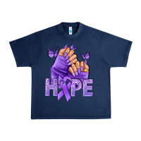 Navy Hope all Cancers nails Urban Heavy Tee - NancyCooperArtShop
