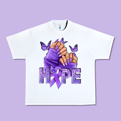 Hope All Cancers Nails Urban Heavy Tee Designed By Nancycooperartshop