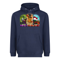 Navy happy hallothanksmas gnomes Heavyweight Hoodie - CowGirlArtShop
