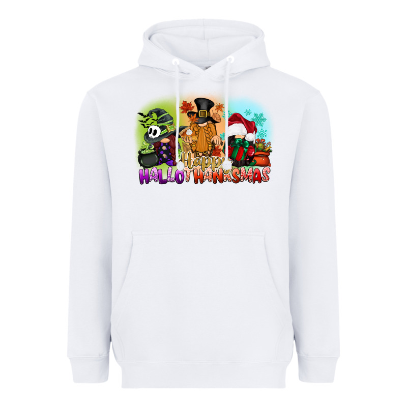 Happy Hallothanksmas Gnomes Heavyweight Hoodie by CowGirlArtShop | Teevron