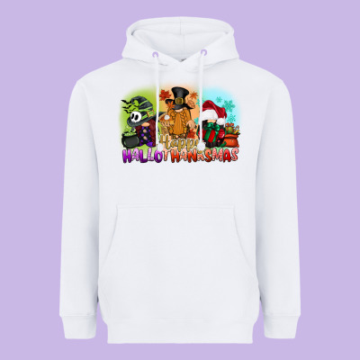 Happy Hallothanksmas Gnomes Heavyweight Hoodie Designed By Cowgirlartshop