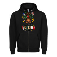 Black assistant director life afro messy bun Zipper Hoodie - texasbilliewilder