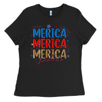Black merica merica merica vibes Ladies Tee - RanaPortraitStore