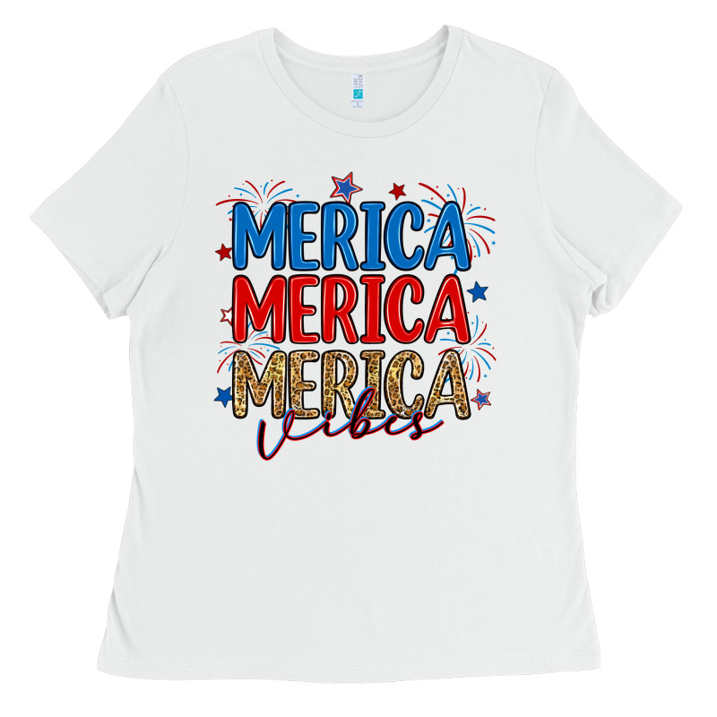 Merica Merica Merica Vibes Ladies Tee by RanaPortraitStore | Teevron