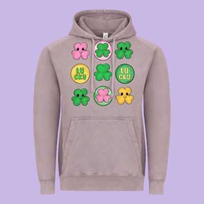 St.patrick's Day Clovers Vintage Hoodie Designed By Maliassmallbusiness